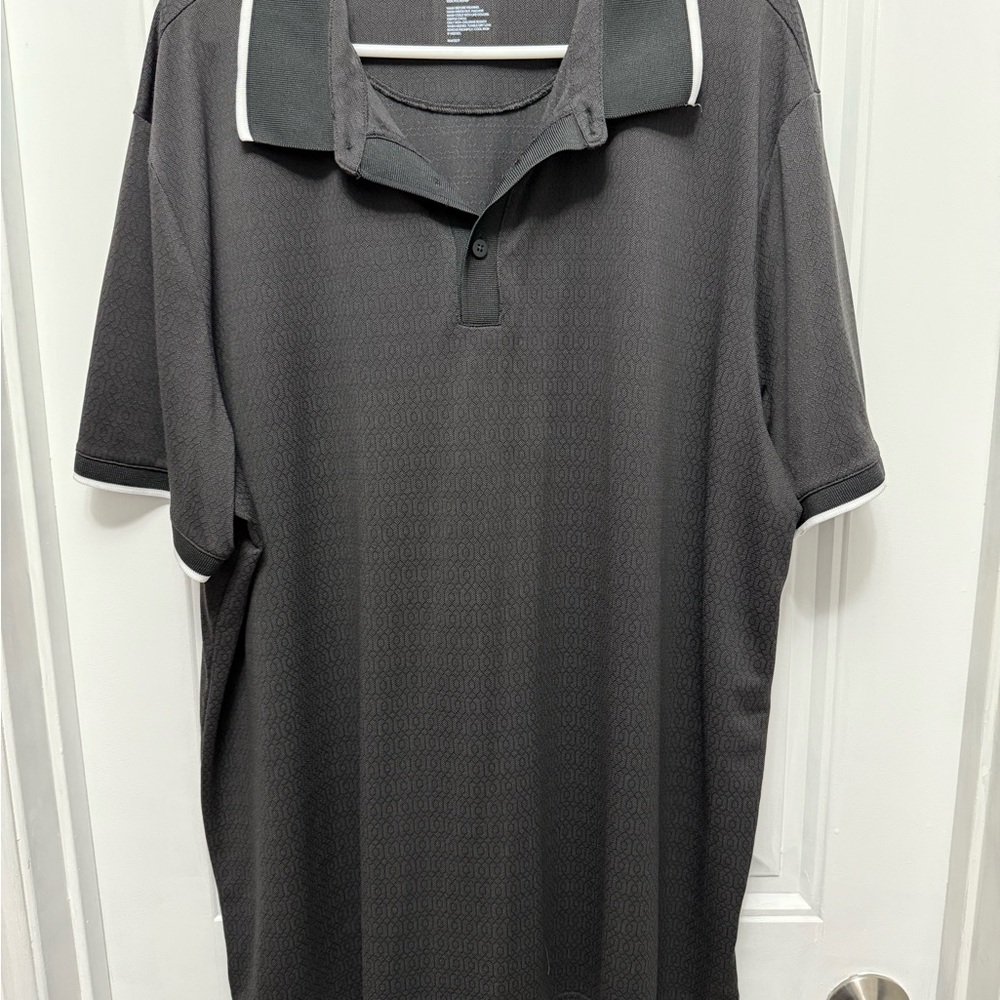 Men's FLX Slim Performance Untucked-Fit Size 3XLT Black SS Polo Shirt (W-23)